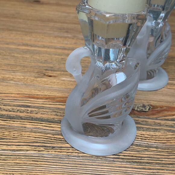 PartyLite Other - PartyLite Crystal Swan Pair Elegant Candle Holders NWOT